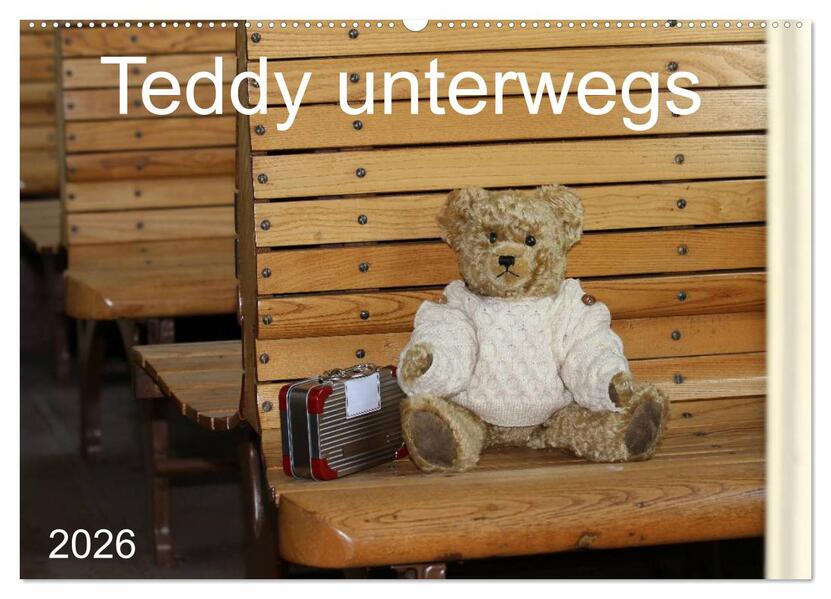 Teddy unterwegs (Wandkalender 2026 DIN A2 quer) CALVENDO Monatskalender