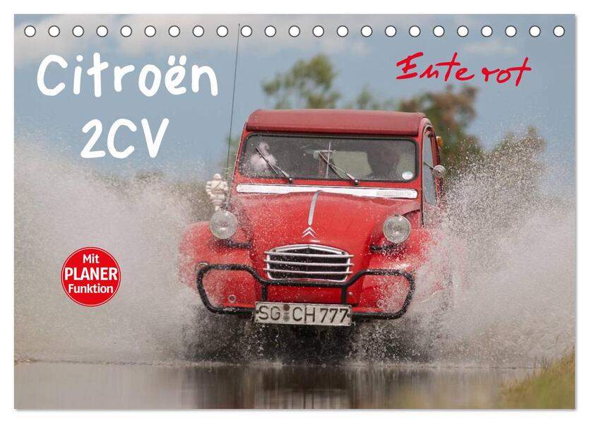 Citroën 2CV - Ente rot (Tischkalender 2026 DIN A5 quer) CALVENDO Monatskalender