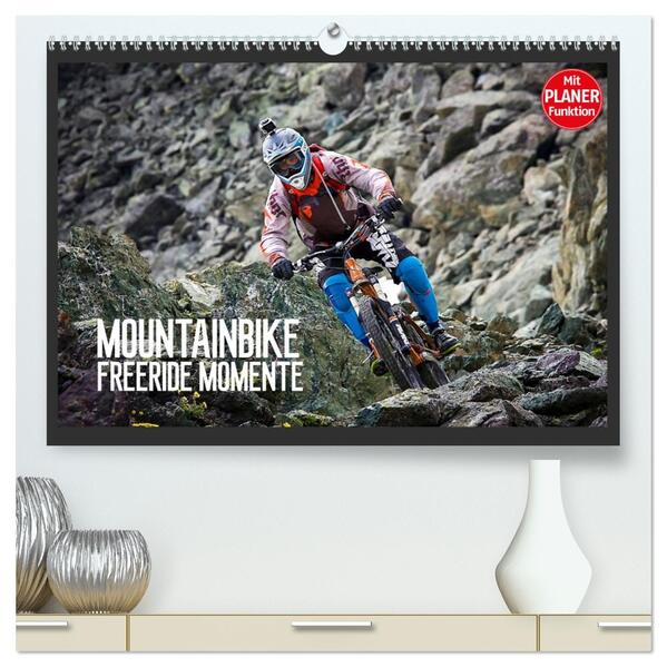 Mountainbike Freeride Momente (hochwertiger Premium Wandkalender 2026 DIN A2 quer) Kunstdruck in Hochglanz