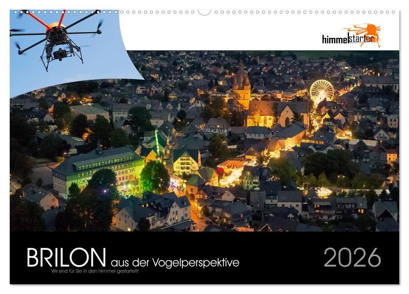 Brilon aus der Vogelperspektive (Wandkalender 2026 DIN A2 quer) CALVENDO Monatskalender