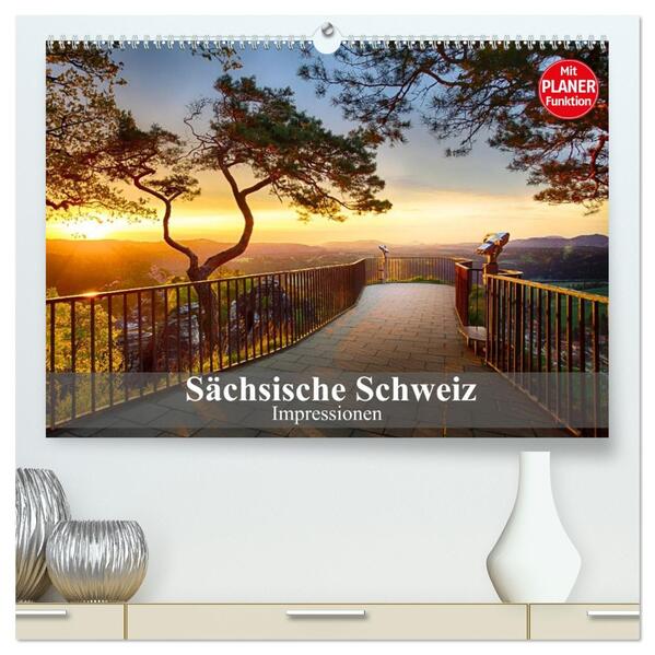 Sächsische Schweiz - Impressionen (hochwertiger Premium Wandkalender 2026 DIN A2 quer) Kunstdruck in Hochglanz