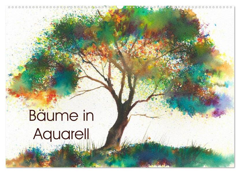 Bäume in Aquarell (Wandkalender 2026 DIN A2 quer) CALVENDO Monatskalender