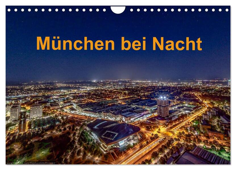 München bei Nacht (Wandkalender 2026 DIN A4 quer) CALVENDO Monatskalender