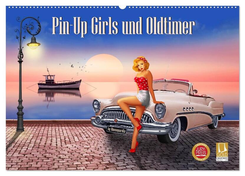 Pin-Up Girls und Oldtimer by Mausopardia (Wandkalender 2026 DIN A2 quer) CALVENDO Monatskalender