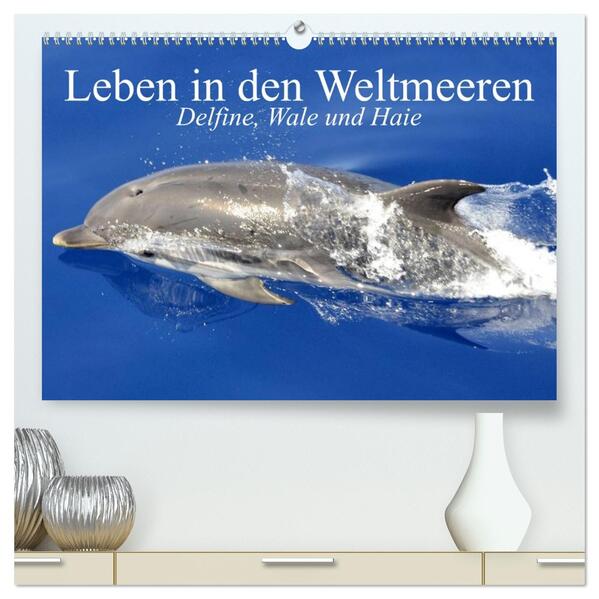 Leben in den Weltmeeren. Delfine Wale und Haie (hochwertiger Premium Wandkalender 2026 DIN A2 quer) Kunstdruck in Hochglanz