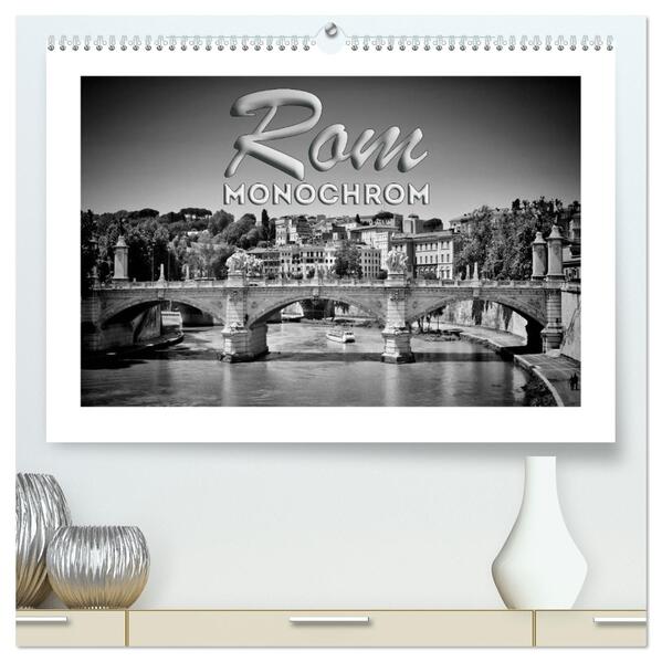 ROM Monochrom (hochwertiger Premium Wandkalender 2026 DIN A2 quer) Kunstdruck in Hochglanz