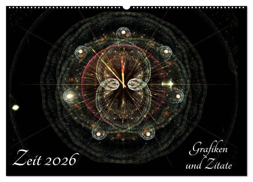 Zeit 2026 - Grafiken und Zitate (Wandkalender 2026 DIN A2 quer) CALVENDO Monatskalender