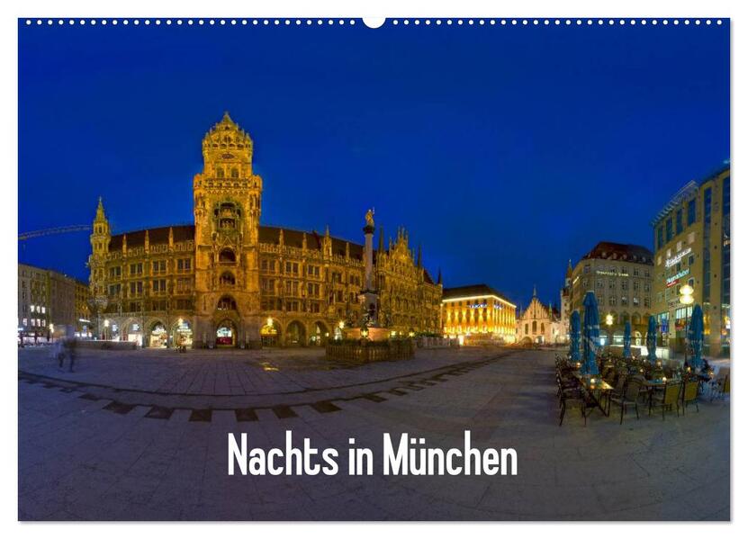 Nachts in München (Wandkalender 2026 DIN A2 quer) CALVENDO Monatskalender