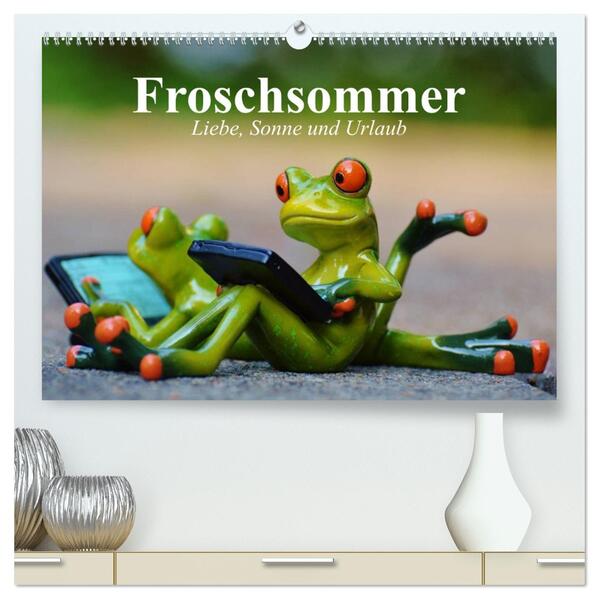 Froschsommer. Liebe Sonne und Urlaub (hochwertiger Premium Wandkalender 2026 DIN A2 quer) Kunstdruck in Hochglanz
