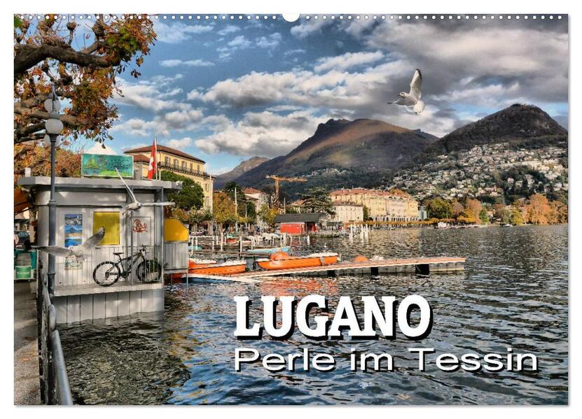 Lugano - Perle im Tessin (Wandkalender 2026 DIN A2 quer) CALVENDO Monatskalender