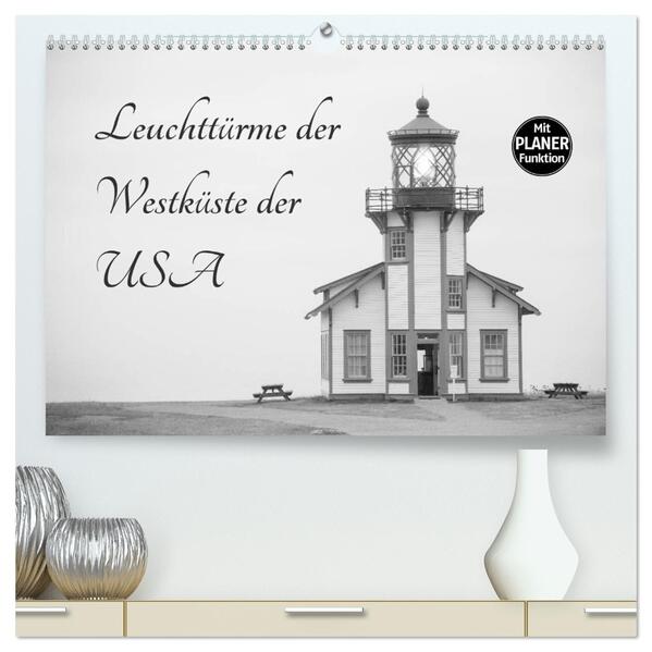 Leuchttürme der Westküste der USA (hochwertiger Premium Wandkalender 2026 DIN A2 quer) Kunstdruck in Hochglanz