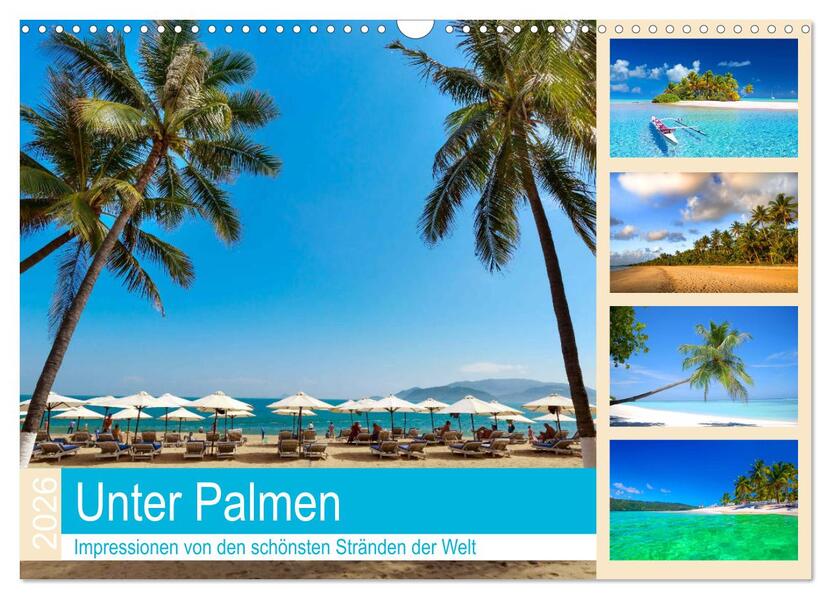 Unter Palmen 2026. Impressionen von den schönsten Stränden der Welt (Wandkalender 2026 DIN A3 quer) CALVENDO Monatskalender