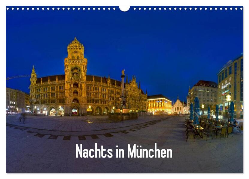 Nachts in München (Wandkalender 2026 DIN A3 quer) CALVENDO Monatskalender