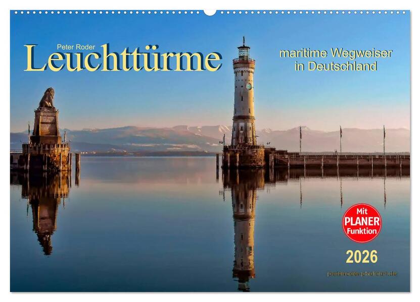 Leuchttürme - maritime Wegweiser in Deutschland (Wandkalender 2026 DIN A2 quer) CALVENDO Monatskalender