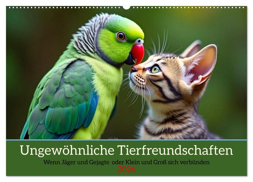 Ungewöhnliche Tierfreundschaften (Wandkalender 2026 DIN A2 quer) CALVENDO Monatskalender
