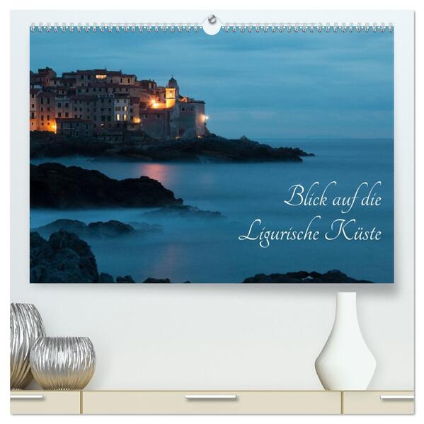Blick auf die Ligurische Küste (hochwertiger Premium Wandkalender 2026 DIN A2 quer) Kunstdruck in Hochglanz