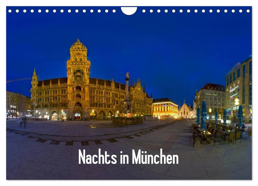 Nachts in München (Wandkalender 2026 DIN A4 quer) CALVENDO Monatskalender