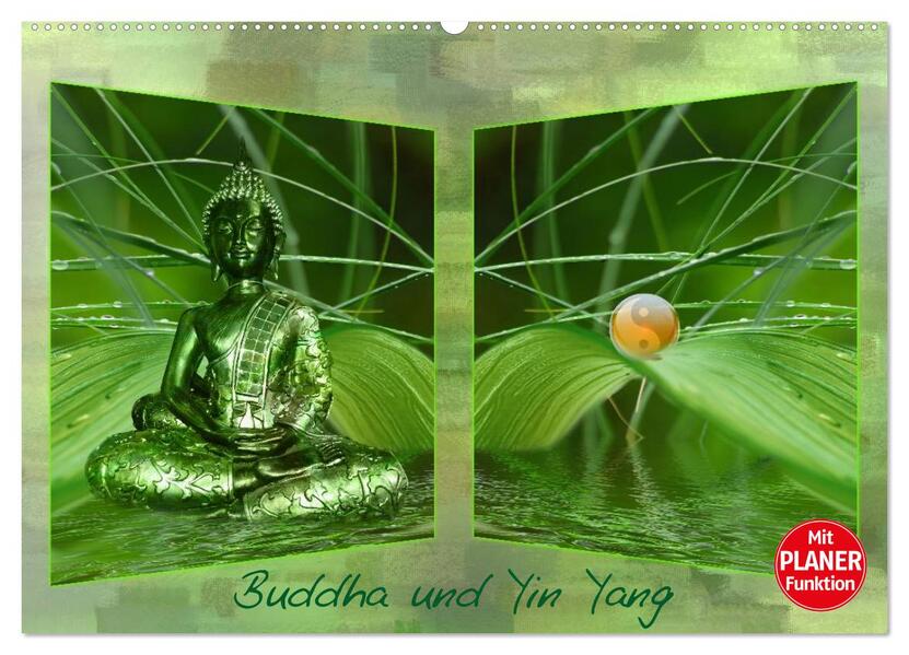 Buddha und Yin Yang (Wandkalender 2026 DIN A2 quer) CALVENDO Monatskalender