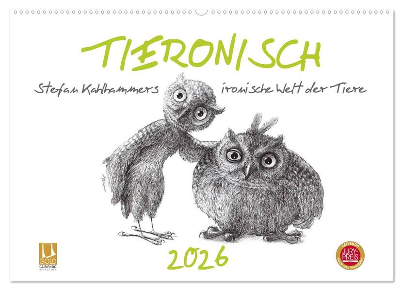 TIERONISCH (Wandkalender 2026 DIN A2 quer) CALVENDO Monatskalender