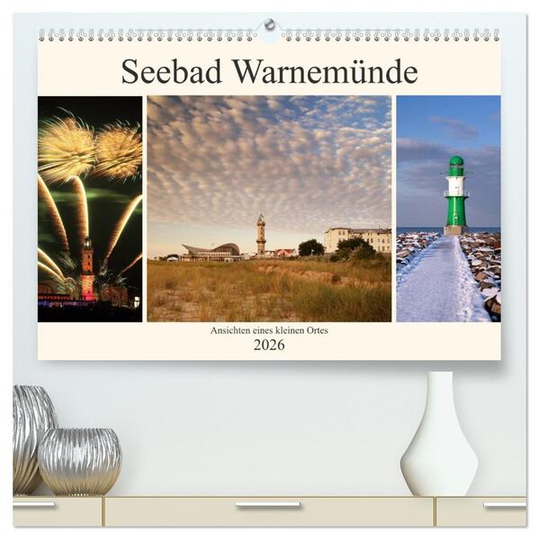 Seebad Warnemünde (hochwertiger Premium Wandkalender 2026 DIN A2 quer) Kunstdruck in Hochglanz