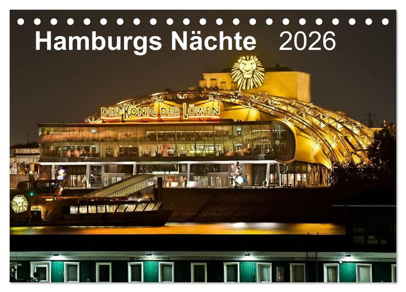 Hamburgs Nächte (Tischkalender 2026 DIN A5 quer) CALVENDO Monatskalender