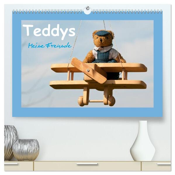 Teddys Meine Freunde (hochwertiger Premium Wandkalender 2026 DIN A2 quer) Kunstdruck in Hochglanz