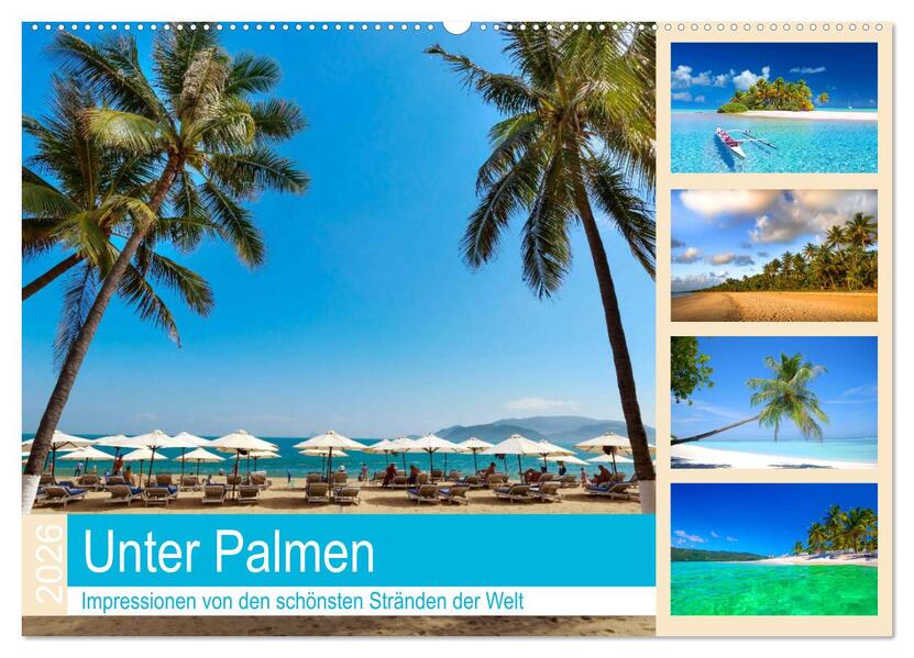 Unter Palmen 2026. Impressionen von den schönsten Stränden der Welt (Wandkalender 2026 DIN A2 quer) CALVENDO Monatskalender