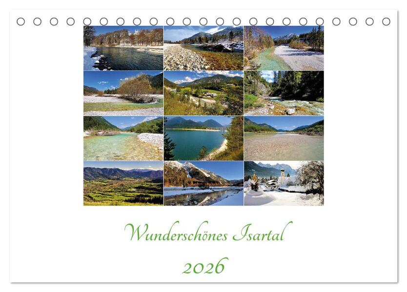 Wunderschönes Isartal 2026 (Tischkalender 2026 DIN A5 quer) CALVENDO Monatskalender