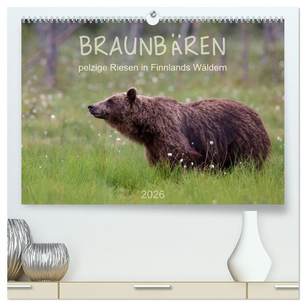 Braunbären - pelzige Riesen in Finnlands Wäldern (hochwertiger Premium Wandkalender 2026 DIN A2 quer) Kunstdruck in Hochglanz