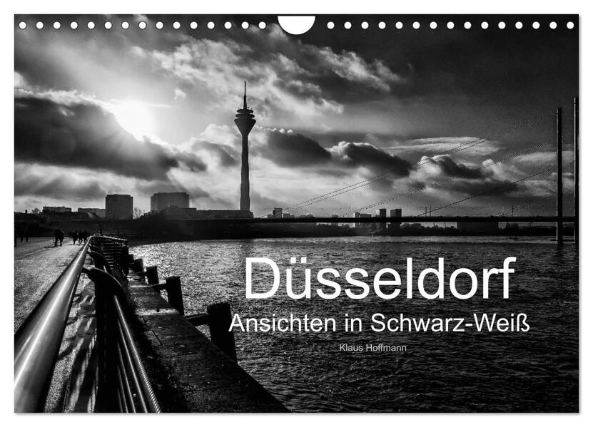 Düsseldorf Ansichten in Schwarz-Weiß (Wandkalender 2026 DIN A4 quer) CALVENDO Monatskalender