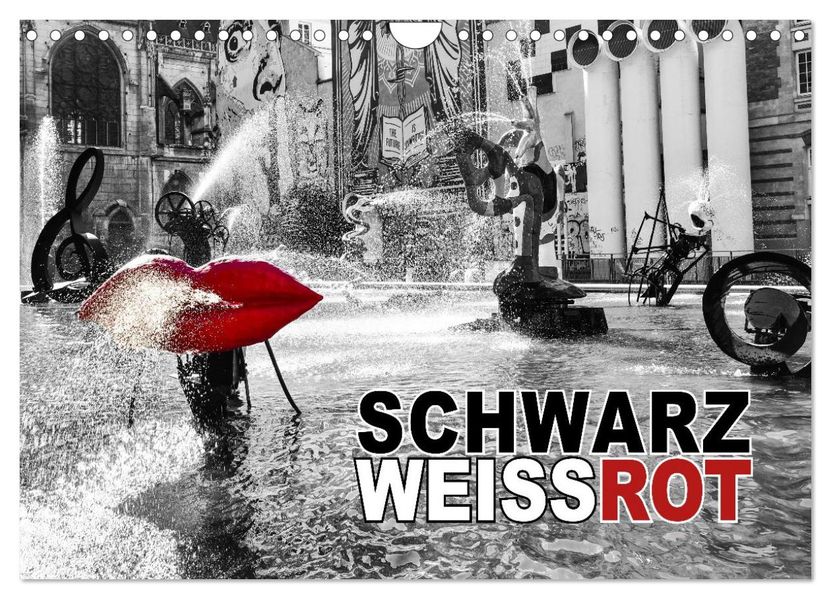 Schwarz - Weiß - Rot (Wandkalender 2026 DIN A4 quer) CALVENDO Monatskalender
