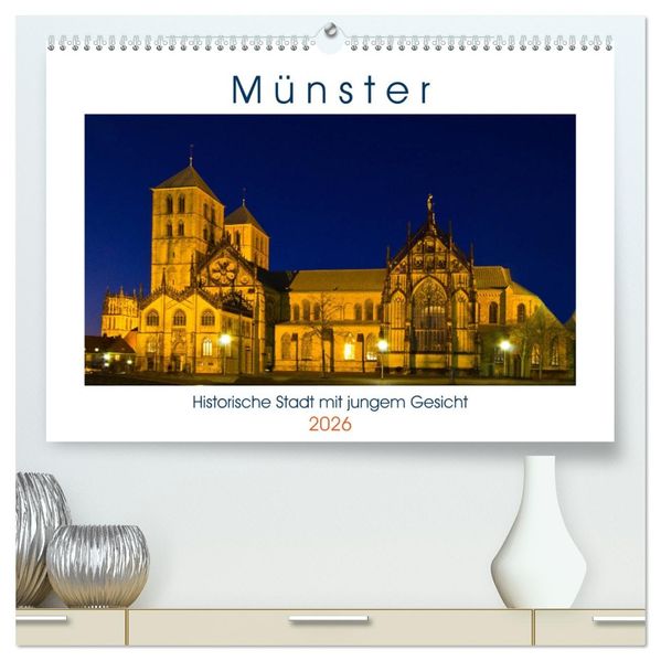 Münster - Historische Stadt mit jungem Gesicht (hochwertiger Premium Wandkalender 2026 DIN A2 quer) Kunstdruck in Hochglanz