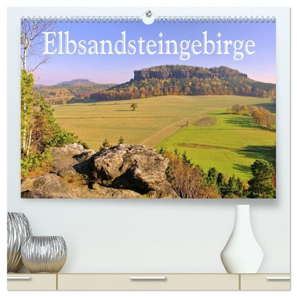 Elbsandsteingebirge (hochwertiger Premium Wandkalender 2026 DIN A2 quer) Kunstdruck in Hochglanz