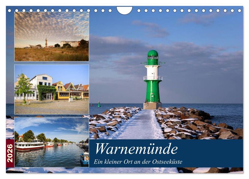 Urlaub in Warnemünde (Wandkalender 2026 DIN A4 quer) CALVENDO Monatskalender