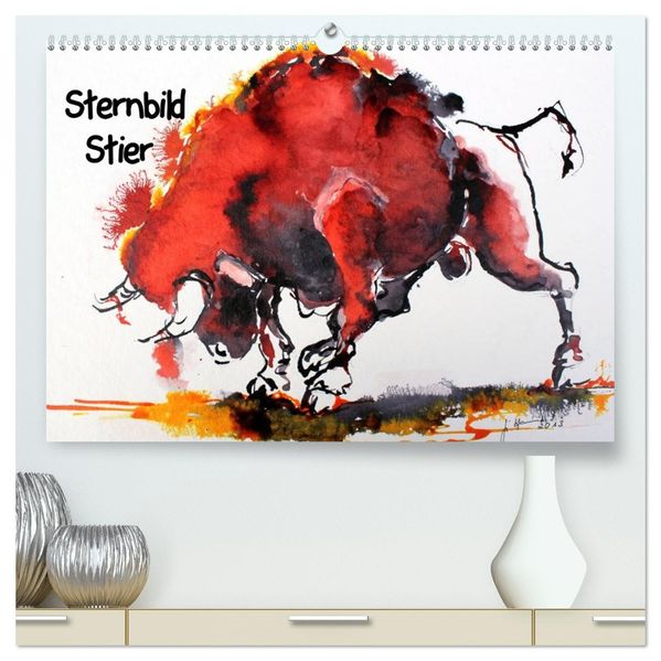 Sternbild Stier (hochwertiger Premium Wandkalender 2026 DIN A2 quer) Kunstdruck in Hochglanz