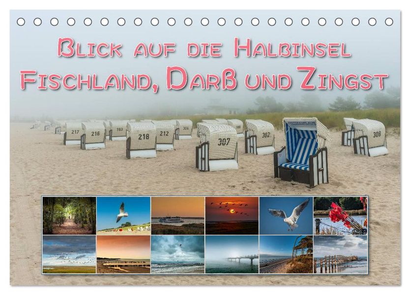 Blick auf die Halbinsel Fischland Darß und Zingst (Tischkalender 2026 DIN A5 quer) CALVENDO Monatskalender