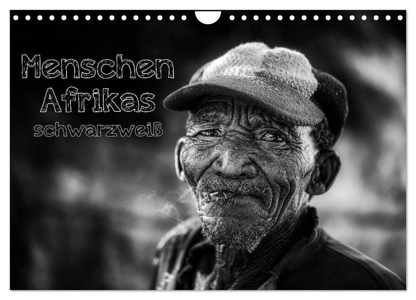 Menschen Afrikas schwarzweiß (Wandkalender 2026 DIN A4 quer) CALVENDO Monatskalender