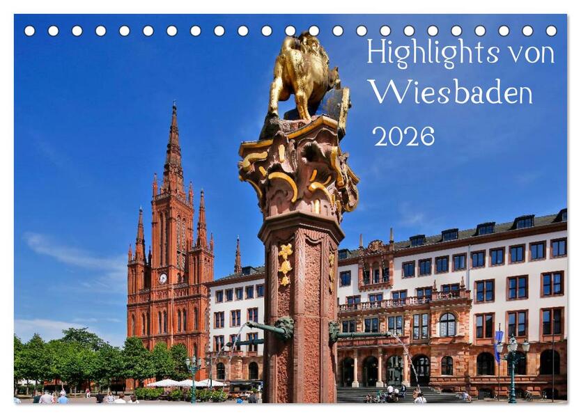 Highlights von Wiesbaden (Tischkalender 2026 DIN A5 quer) CALVENDO Monatskalender
