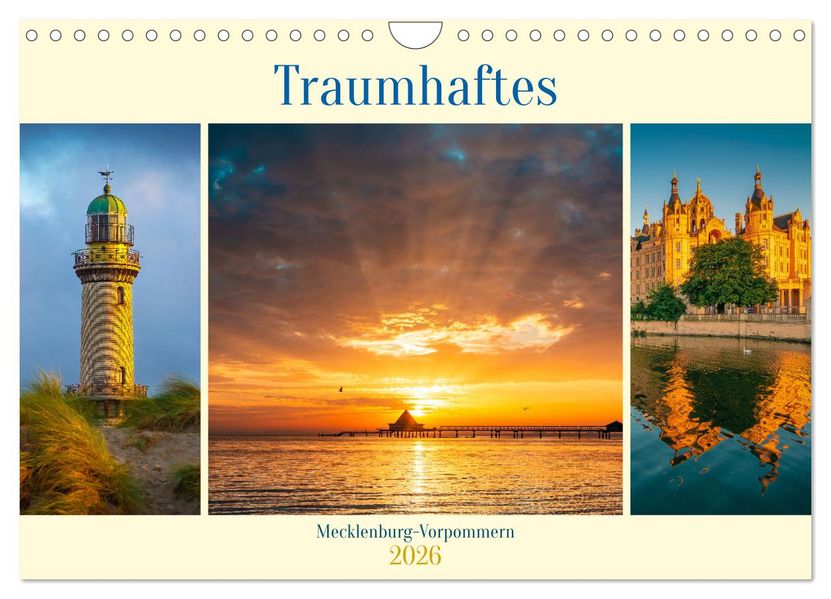 Traumhaftes Mecklenburg-Vorpommern (Wandkalender 2026 DIN A4 quer) CALVENDO Monatskalender