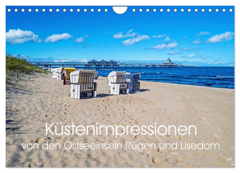 Küstenimpressionen von den Ostseeinseln Rügen und Usedom (Wandkalender 2026 DIN A4 quer) CALVENDO Monatskalender