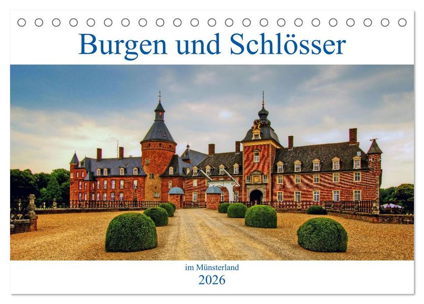 Burgen und Schlösser im Münsterland (Tischkalender 2026 DIN A5 quer) CALVENDO Monatskalender