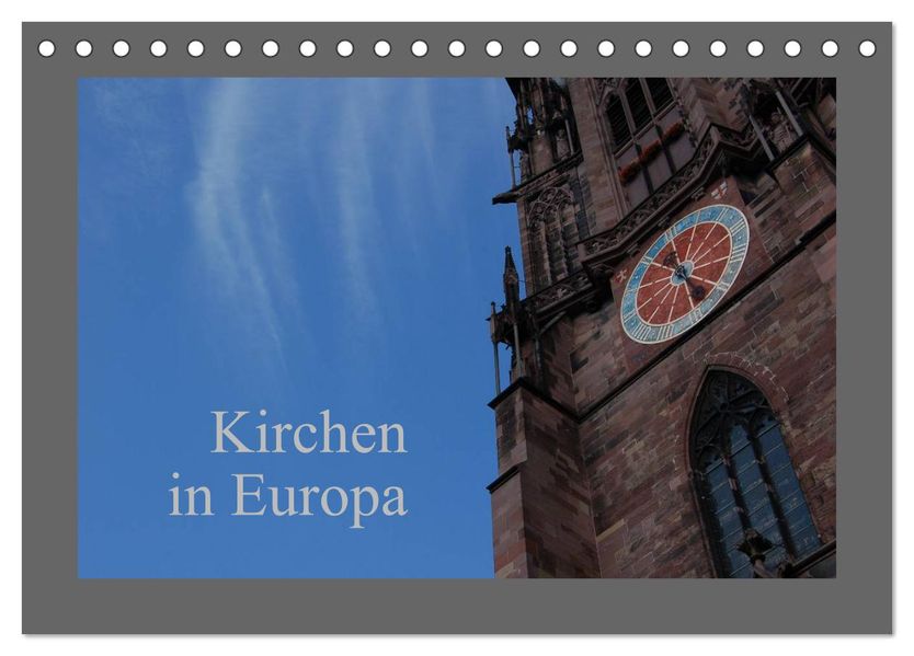 Kirchen in Europa (Tischkalender 2026 DIN A5 quer) CALVENDO Monatskalender