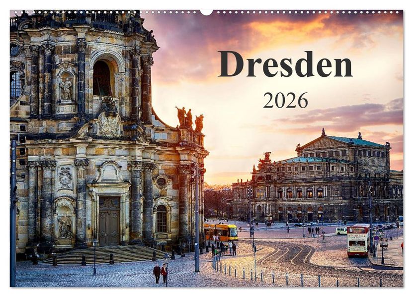 Dresden 2026 / Geburtstagskalender (Wandkalender 2026 DIN A2 quer) CALVENDO Monatskalender