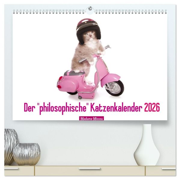 Der 'philosophische' Katzenkalender 2026 (hochwertiger Premium Wandkalender 2026 DIN A2 quer) Kunstdruck in Hochglanz