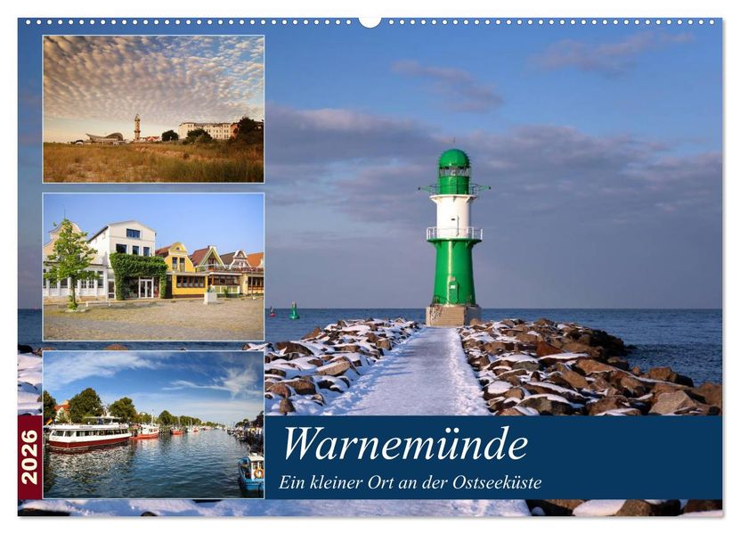 Urlaub in Warnemünde (Wandkalender 2026 DIN A2 quer) CALVENDO Monatskalender