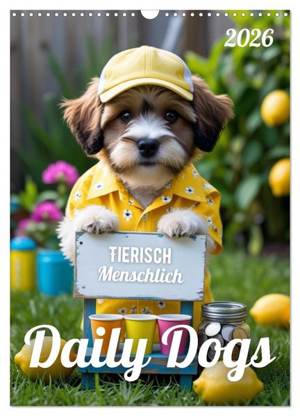 Daily Dogs - Tierisch menschlich (Wandkalender 2026 DIN A3 hoch) CALVENDO Monatskalender
