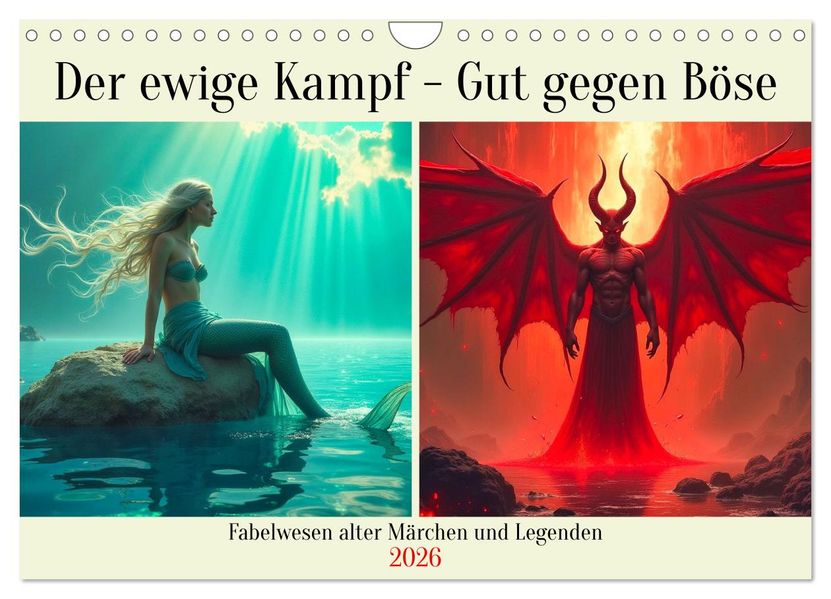 Der ewige Kampf - Gut gegen Böse (Wandkalender 2026 DIN A4 quer) CALVENDO Monatskalender