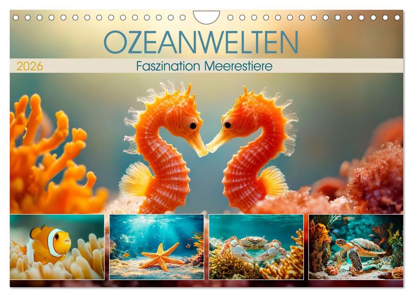 OZEANWELTEN Faszination Meerestiere (Wandkalender 2026 DIN A4 quer) CALVENDO Monatskalender