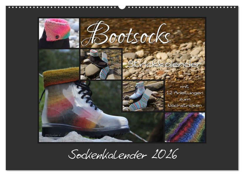 Sockenkalender Bootsocks 2026 (Wandkalender 2026 DIN A2 quer) CALVENDO Monatskalender