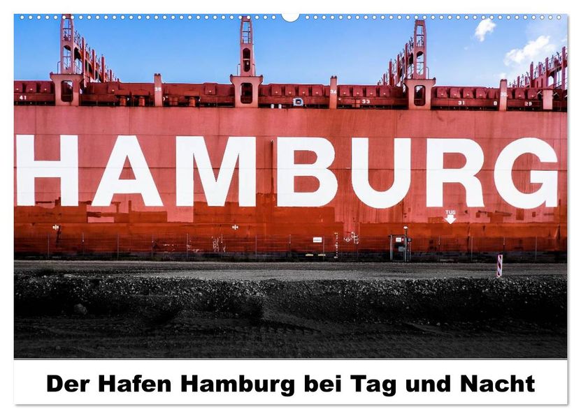Der Hafen Hamburg bei Tag und Nacht (Wandkalender 2026 DIN A2 quer) CALVENDO Monatskalender